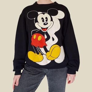 90’s Vintage Black Mickey Mouse Disney Crewneck